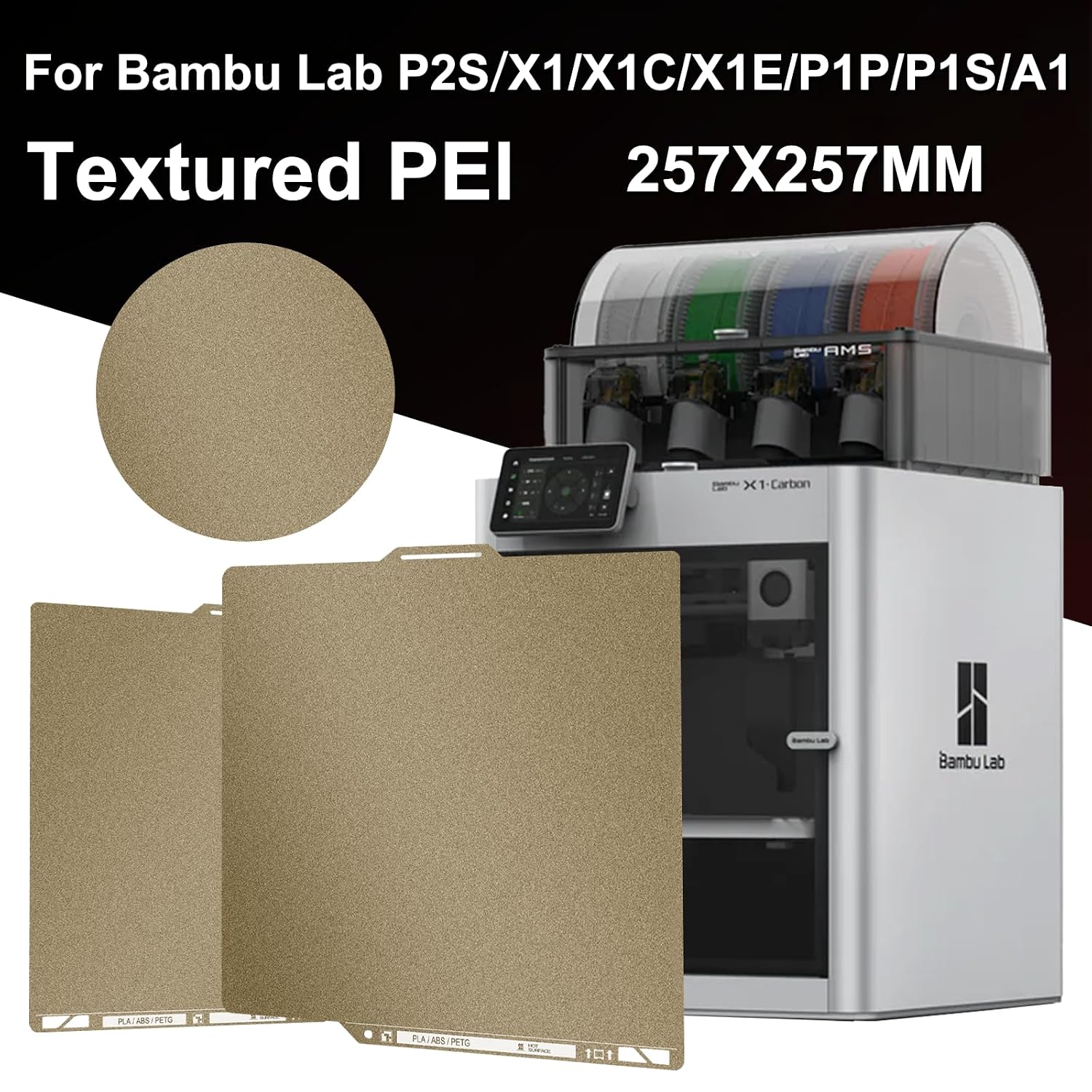 Wefuit double-sided textured PEI build plate for Bambu Lab 3D printers